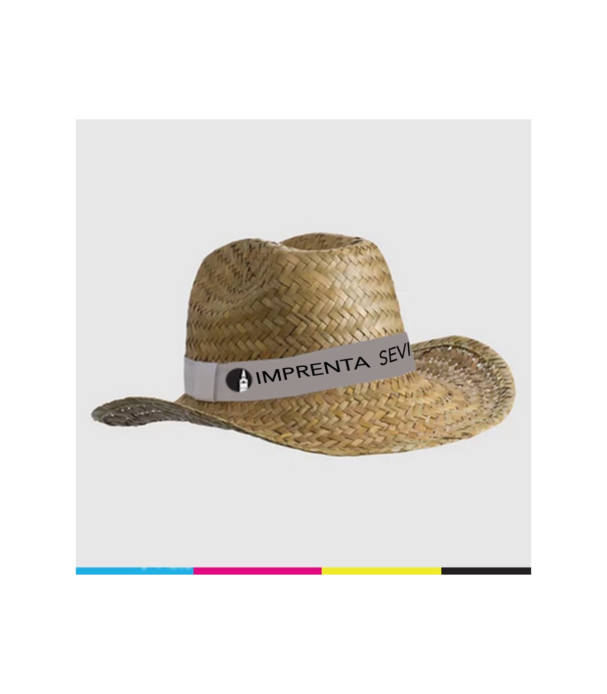 Sombrero de Paja con Cinta de Color para Publicidad